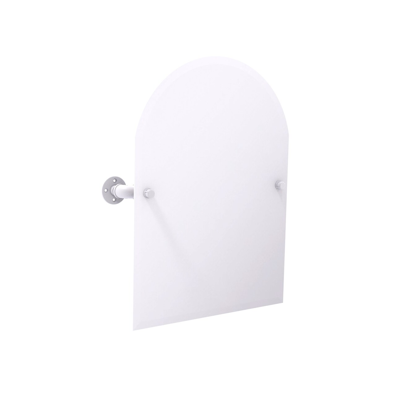 Pipeline Collection Frameless Arched Top Wall Mounted Tilt Mirror - Matte White
